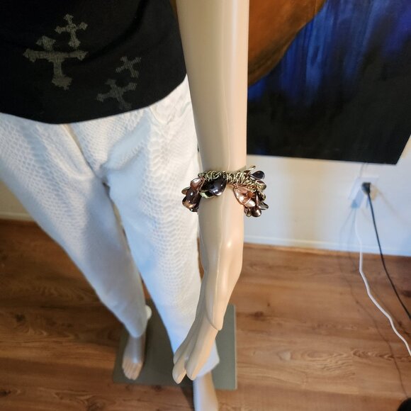 Eric Snakeskin Pattern Stretchy Ankle Pants, White, Size 10 - Picture 11 of 12